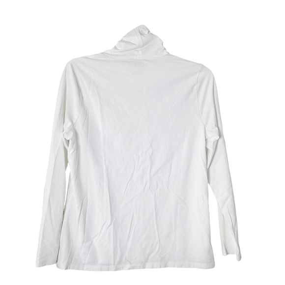 The TALBOTS Tee Petite Large White Cotton Blend Long‎ Sleeve Turtleneck - Picture 2 of 15